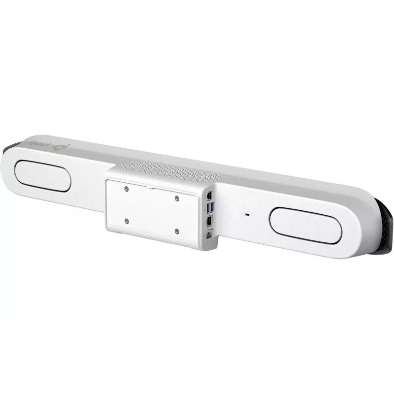 HP POLY POLY Studio X52 All‑In‑One Video Bar — 4K UHD, 30 fps, campo de visión de 95°, zoom digital de 5 aumentos, Wi‑Fi, Bluetooth, Android, Blanco