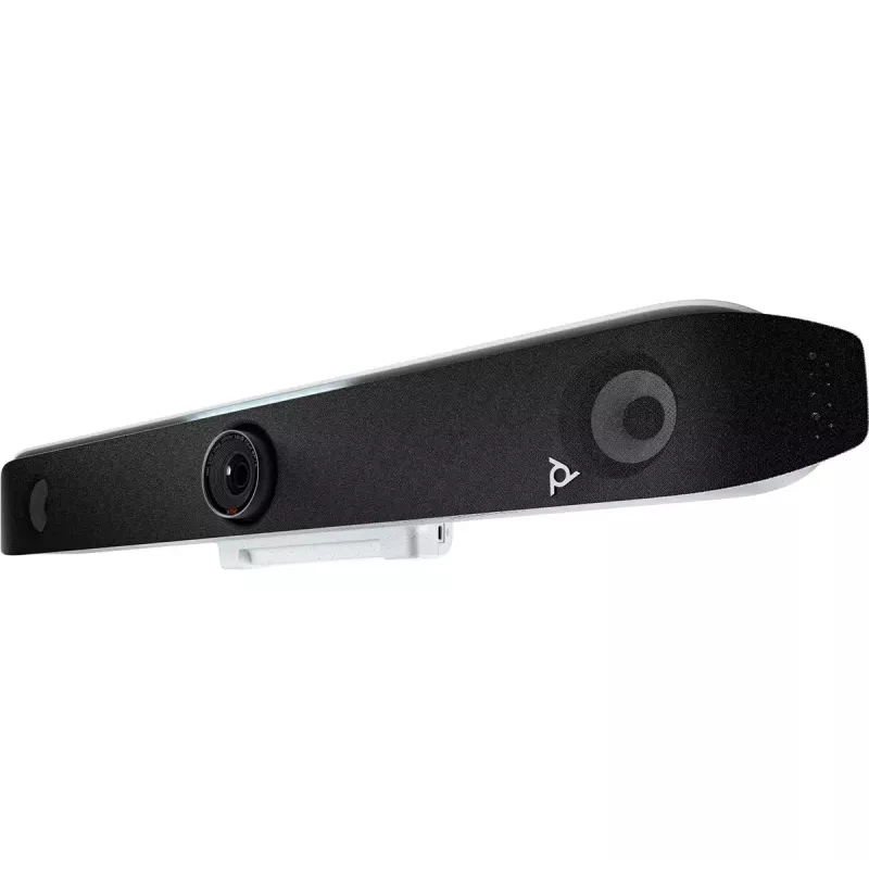HP POLY POLY Studio X52 All‑In‑One Video Bar — 4K UHD, 30 fps, campo de visión de 95°, zoom digital de 5 aumentos, Wi‑Fi, Bluetooth, Android, Blanco