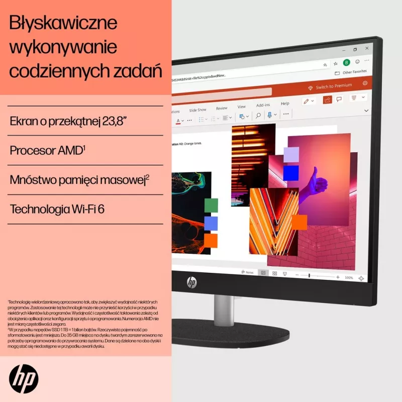 HP 24-cr0312nw AMD Ryzen™ 5 7520U 60,5 cm (23,8) 1920 x 1080 px PC todo en uno 16 GB LPDDR5-SDRAM 512 GB SSD Windows 11 Home Wi-Fi 6 (802.11ax) Blanco
