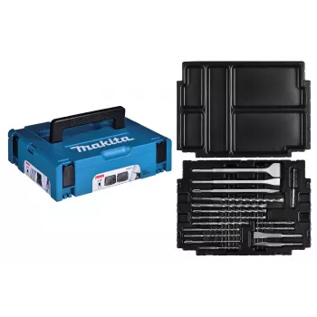 JUEGO DE BROCAS SDS + CINCELES MAKITA 17 pzs. EN MALETÍN MAKPAC