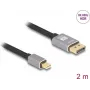 Cable DeLOCK Mini DisplayPort a DisplayPort 8K 60 Hz 2 m gris metal