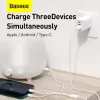 Cable USB Baseus Superior USB 2.0 1,5 m USB A USB C/Micro USB A/Lightning blanco
