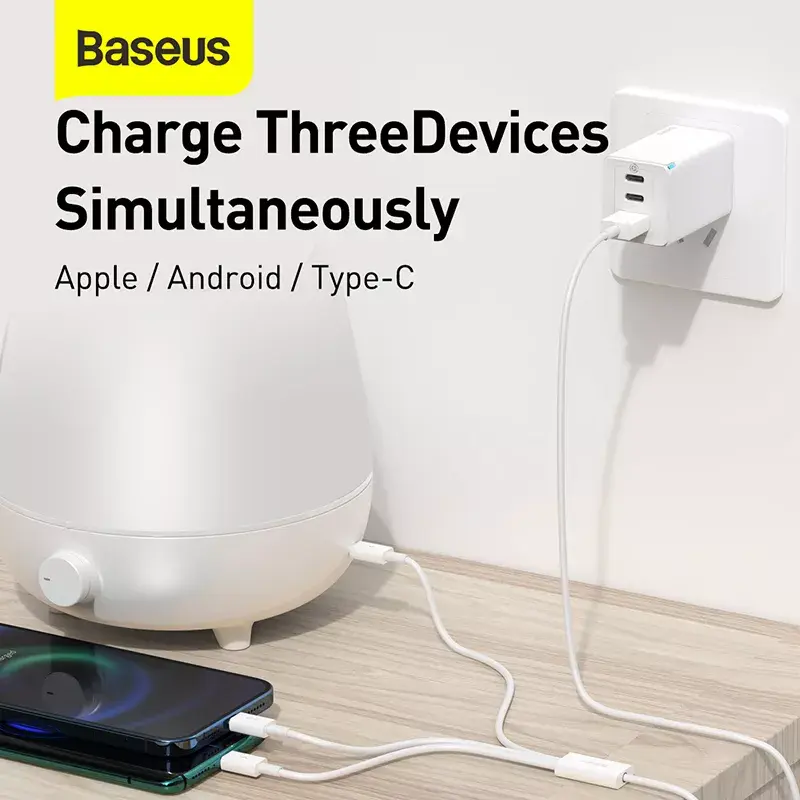 Cable USB Baseus Superior USB 2.0 1,5 m USB A USB C/Micro USB A/Lightning blanco