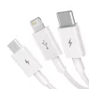 Cable USB Baseus Superior USB 2.0 1,5 m USB A USB C/Micro USB A/Lightning blanco