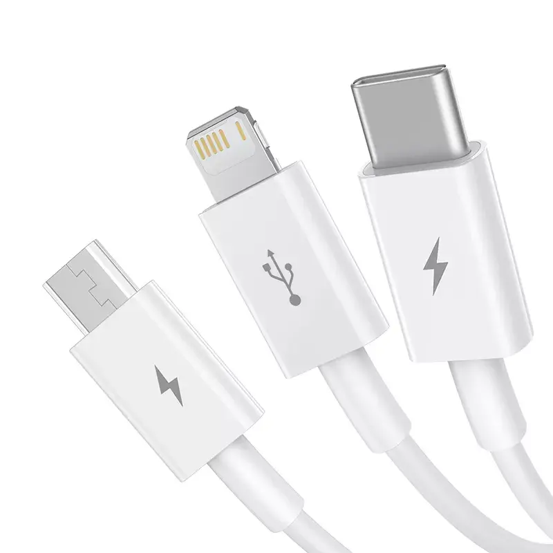 Cable USB Baseus Superior USB 2.0 1,5 m USB A USB C/Micro USB A/Lightning blanco