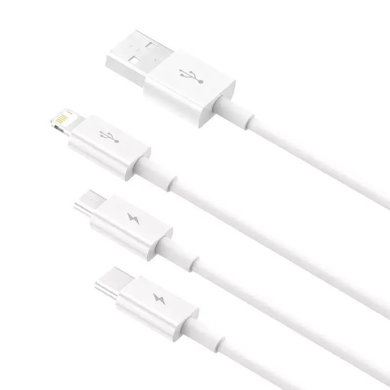 Cable USB Baseus Superior USB 2.0 1,5 m USB A USB C/Micro USB A/Lightning blanco