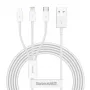 Cable USB Baseus Superior USB 2.0 1,5 m USB A USB C/Micro USB A/Lightning blanco