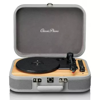 Tocadiscos maleta Lenco TT-116GR reproductor de vinilo portátil con Bluetooth 5.0, USB, AUX, altavoces integrados, 4W, compatible con discos de 7/10/12