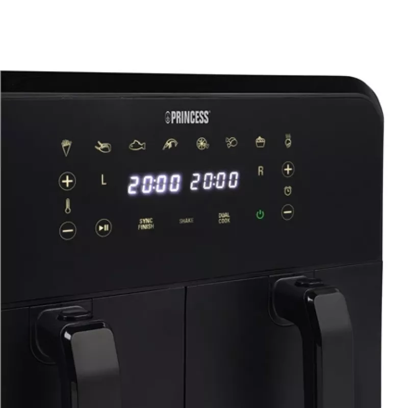 Freidora de aire Princess 1.182068.01.001 freidora de aire caliente de doble cámara 8 L 2400 W 220 °C táctil LED (negro)