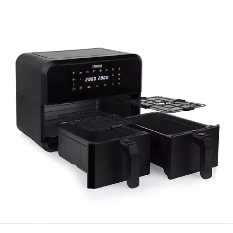 Freidora de aire Princess 1.182068.01.001 freidora de aire caliente de doble cámara 8 L 2400 W 220 °C táctil LED (negro)