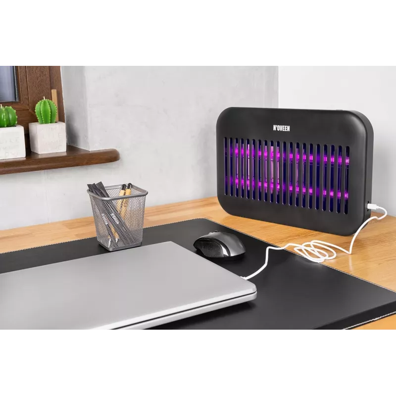 Lámpara insecticida NOVEEN IKN550 LED recargable – control de plagas en interiores, trampa eléctrica UV