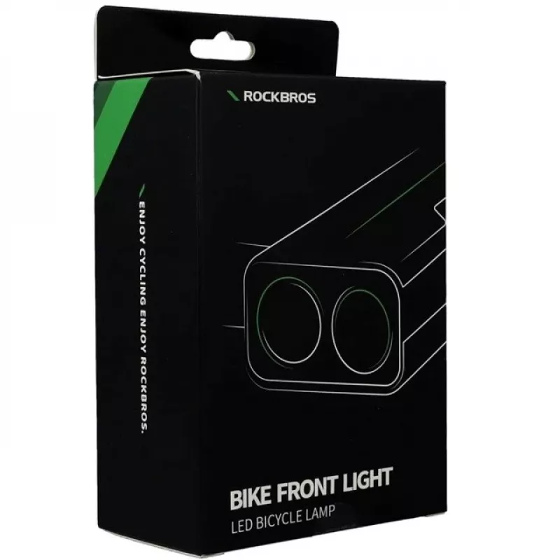 Rockbros luz de bicicleta con función de power bank + cable de USB-C a USB-A, 850 lm, negro