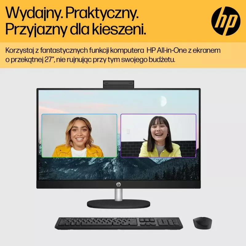 PC todo en uno HP 27-cr0222nw — HP todo en uno de sobremesa con AMD Ryzen 7 7730U, 16 GB RAM, 512 GB SSD, 27 inch FHD, Windows 11 Home, Wi‑Fi 6