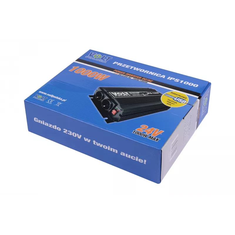 Volt Polska IPS-1000 24/230 V Inversor de onda sinusoidal modificada, 700 W continuos / 1000 W de pico