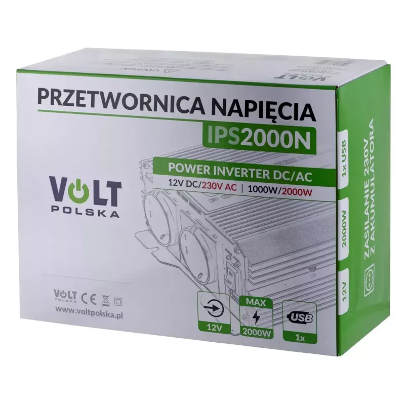 Convertidor de tensión Volt Polska IPS 2000 N 12/230 V 1000/2000 W