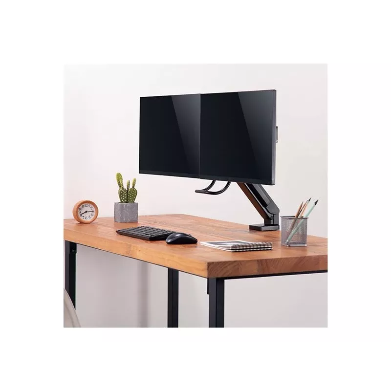 Soporte para doble monitor LOGILINK BP0102 17-27 pulgadas acero que ahorra espacio