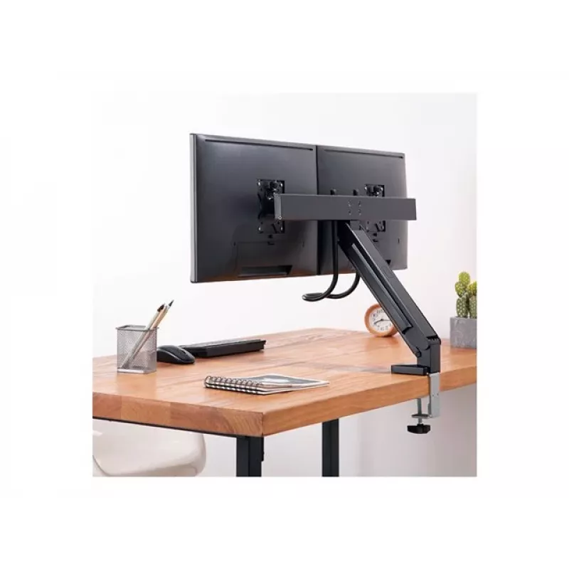 Soporte para doble monitor LOGILINK BP0102 17-27 pulgadas acero que ahorra espacio