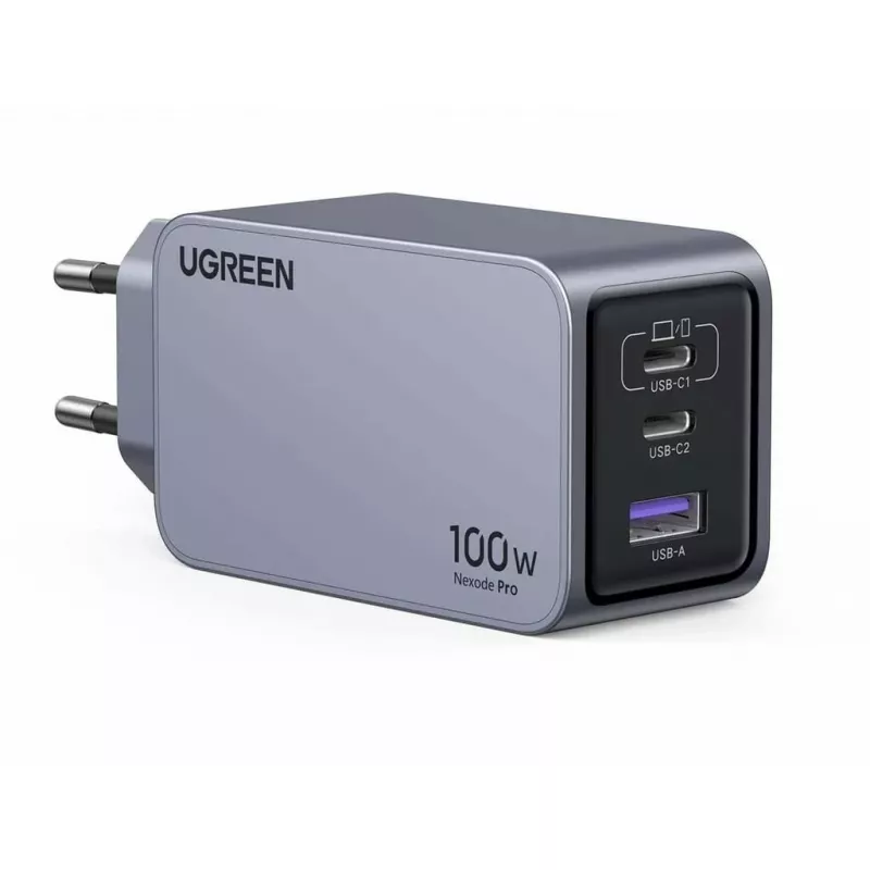 Cargador de interior UGREEN Nexode Pro 3 puertos GaN PD carga rápida 2 USB Type-C