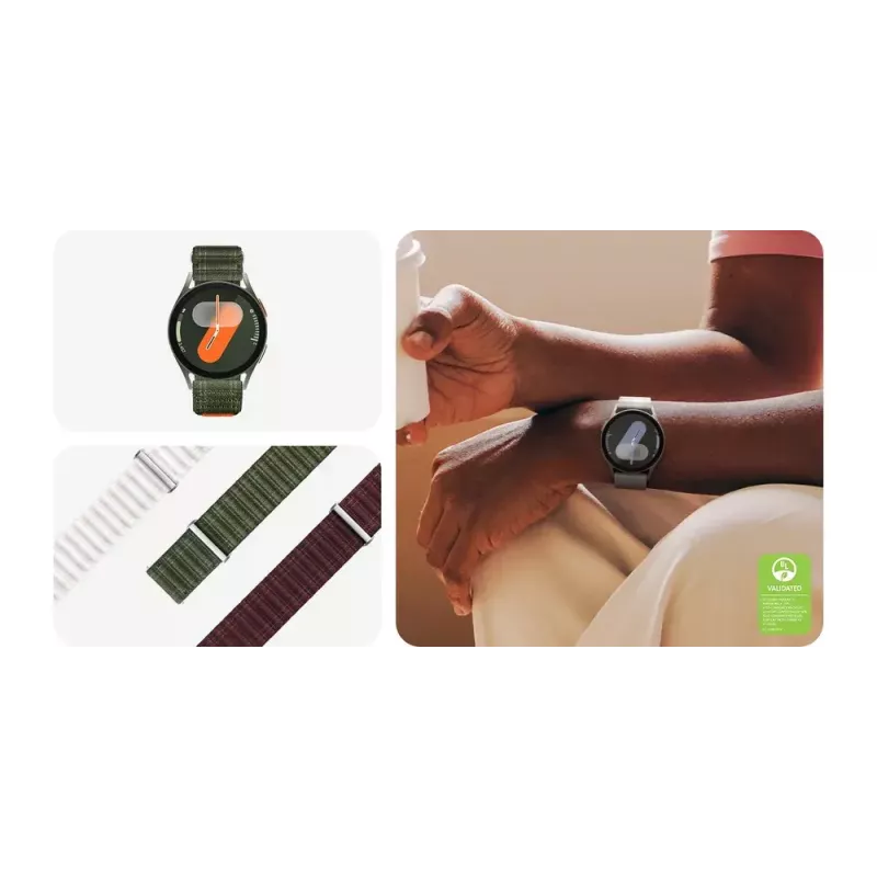 Correa Samsung Galaxy Watch 7 Fabric Band S/M borgoña
