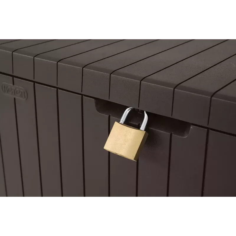 Caja de almacenamiento Keter City 113L — contenedor de jardín de resina para exterior, 113 l, grafito