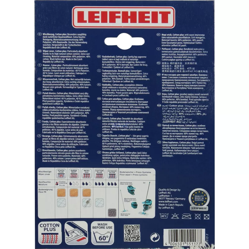 Recambio de fregona Leifheit 55117 marfil turquesa Recambio para sistemas de fregado plano