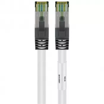 Cable de red Goobay CAT 8.1 S/FTP (PiMF), blanco, 0,5 m - LSZH libre de halógenos, cobre AWG 24 (55123)