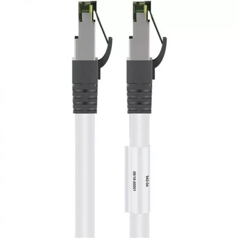 Cable de red Goobay CAT 8.1 S/FTP (PiMF), blanco, 0,5 m - LSZH libre de halógenos, cobre AWG 24 (55123)