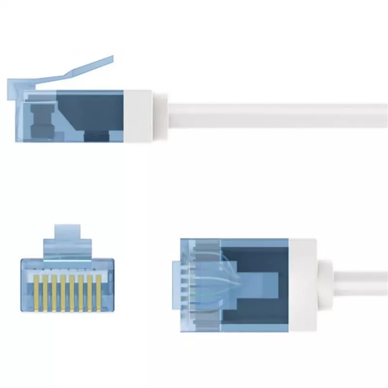 Cable de red Goobay CAT 6A ultraflexible fino U/UTP blanco - conector extralargo (74286)