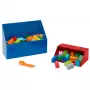 Set de palas LEGO de 2 piezas, caja de almacenamiento rojo/azul