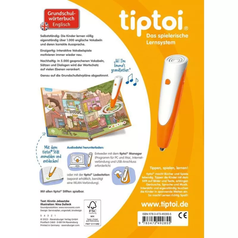 tiptoi Diccionario escolar de inglés, libro educativo