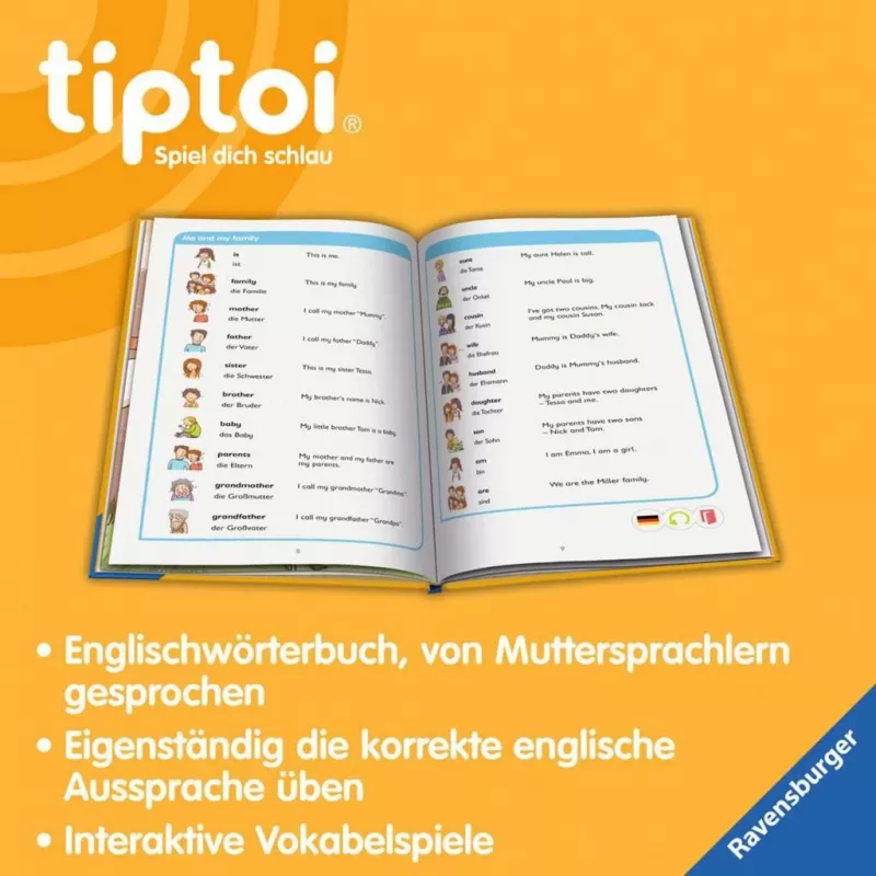 tiptoi Diccionario escolar de inglés, libro educativo