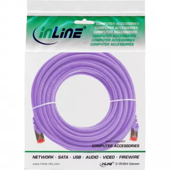 Cable de conexión InLine S/FTP PiMF Cat.6 250MHz PVC cobre morado 15m