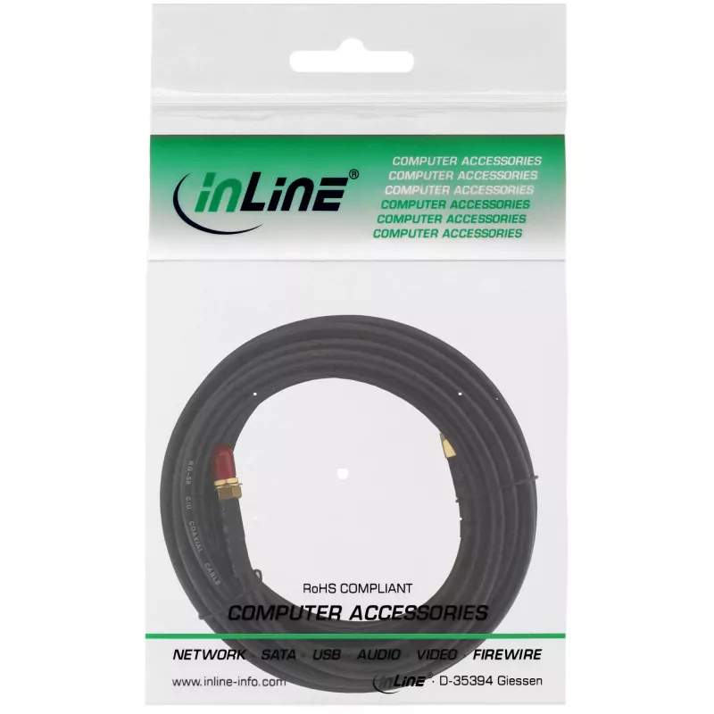 Cable de red InLine cable WIFI R-SMA conector macho R-SMA conector hembra 10 m