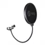 Antipop SSQ Double Pop Filter SSQ POP1 SS-1923 para micrófonos de estudio, malla metálica de dos capas, cuello de cisne ajustable