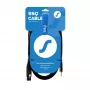 Cable de conector hembra XLR (3 pines) a conector macho jack TRS estéreo de 3,5 mm SSQ XLRMi0.5 0,5 m, simétrico, 85Ω ±5Ω, 2×0,23 mm², negro