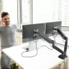 j5create JTSA102 soporte ergonómico para dos monitores negro pinza/pasacables de mesa 16 kg