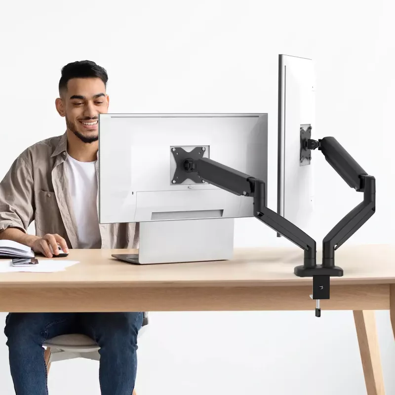 j5create JTSA102 soporte ergonómico para dos monitores negro pinza/pasacables de mesa 16 kg