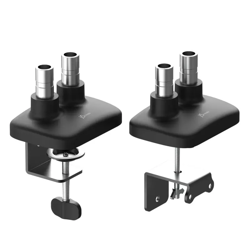 j5create JTSA102 soporte ergonómico para dos monitores negro pinza/pasacables de mesa 16 kg