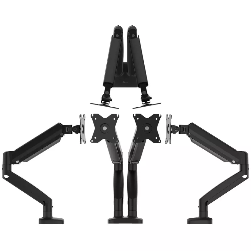 j5create JTSA102 soporte ergonómico para dos monitores negro pinza/pasacables de mesa 16 kg