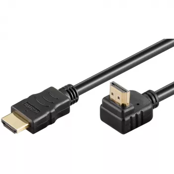 Cable en ángulo de 90° HDMI 2.0 con Ethernet Goobay 4K 60Hz 5 m Negro