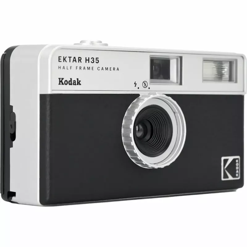 Cámara de película de 35 mm Kodak Ektar H35 negra — cámara compacta, lente fija, formato de película 35 mm