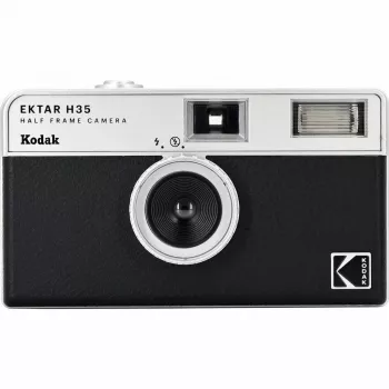 Cámara de película de 35 mm Kodak Ektar H35 negra — cámara compacta, lente fija, formato de película 35 mm
