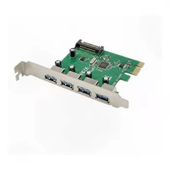 Tarjeta PCIe USB 3.0 Inateck KTU3FR-4P — 4 puertos USB 3.0, conector de alimentación SATA de 15 pines