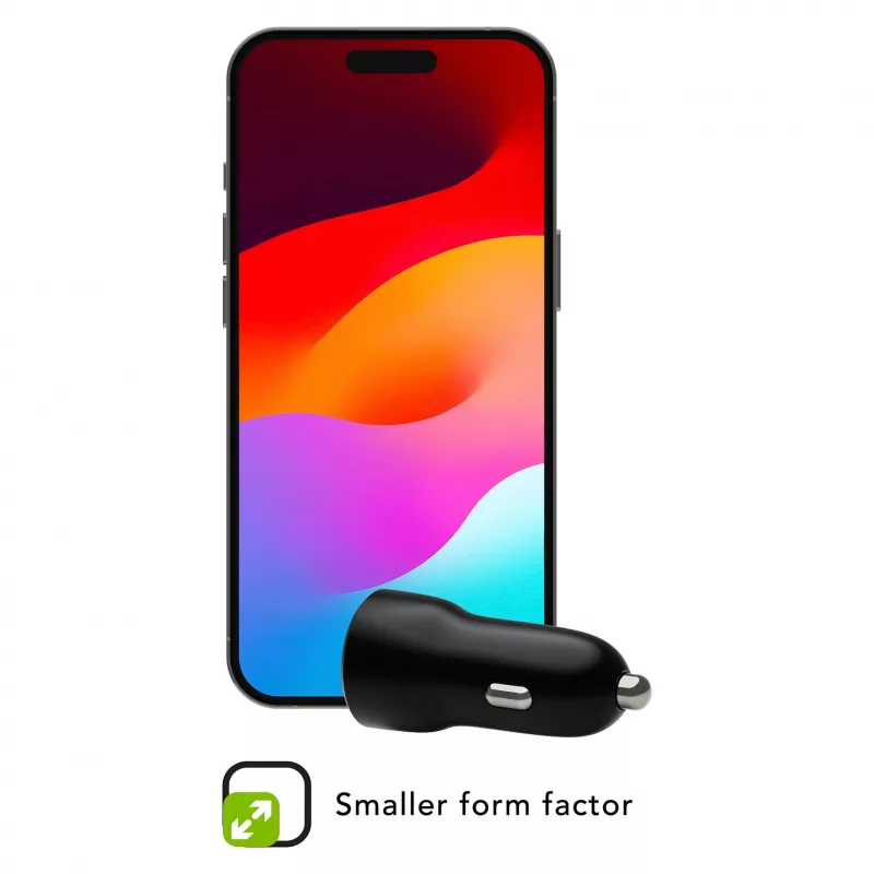Cargador de coche d bramante re-charge — USB-C 30W + USB-A 18W, 12–24V, negro