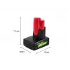 Batería para herramientas inalámbricas Green Cell PTML12V6 12V Li-Ion 6 Ah, dimensiones 6,6×9×11,1 cm