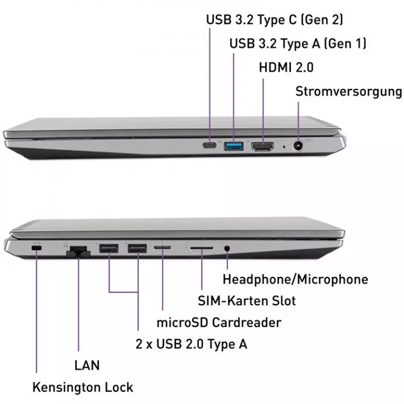 TERRA MOBILE 1500P R5-7430U W11P - Distribución de teclado posiblemente alemán