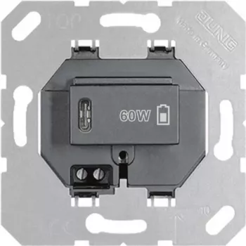 Cargador USB JUNG JG USB PD60 C SW PD 1xType-C negro (USBPD60CSW)