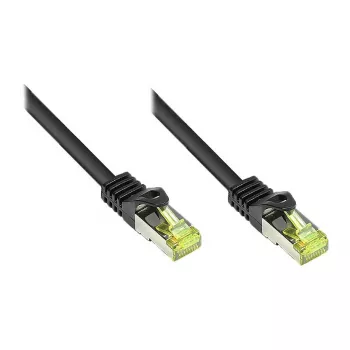 Cable de parcheo RJ45 con cable Cat.7 y protección de palanca de retención (RNS®), S/FTP, PiMF, libre de halógenos, 600 MHz, OFC, negro, 25 m, Good Connections® (8070R-250S)