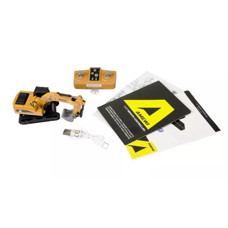 Excavadora modelo RC Amewi 22747 escala 1:64, motor eléctrico, para niños a partir de 6 años