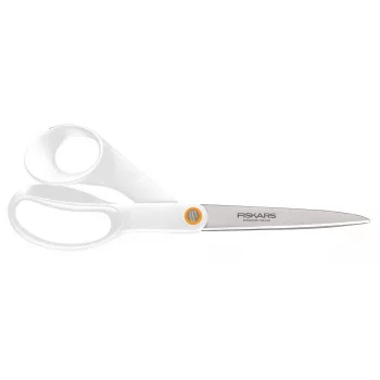 Fiskars F061200487 tijeras de oficina/manualidades con corte recto – acero inoxidable, blanco